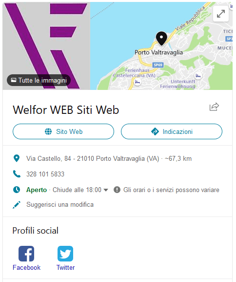 Google My Business e Bing Places welforweb, welfor web, realizzazione siti internet, siti web, progettazione, creazione, varese, ticino, milano, lago maggiore, verbania, bing places